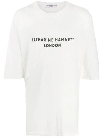 Katharine Hamnett Oversized Logo T In White