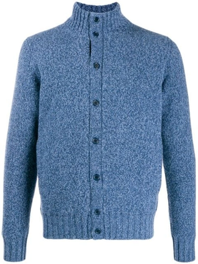 Doriani Cashmere Slim-fit Button-up Cardigan In Blue