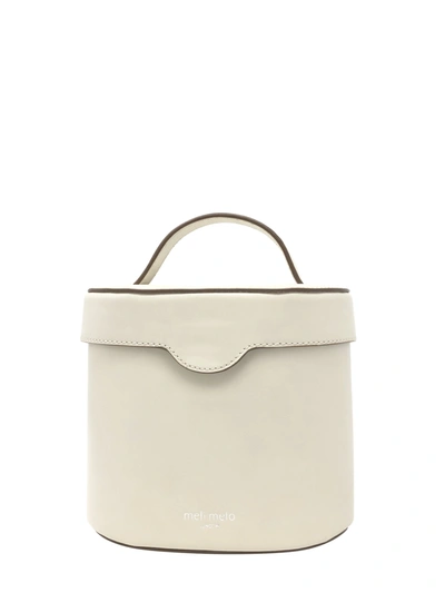 Meli Melo Kitty Porcelain Solid Off -white Leather Cross Body Bag For Women