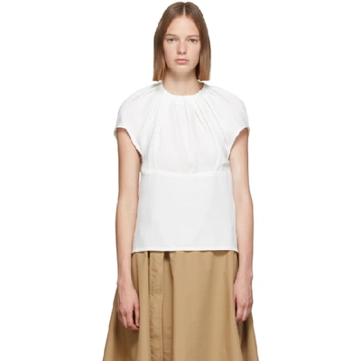 3.1 Phillip Lim / フィリップ リム 3.1 Phillip Lim White Pleated Short Blouse In Iv122 Ivory