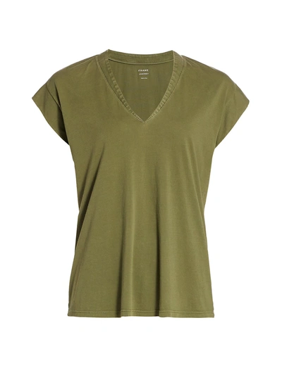 Frame Le Mid Rise Muscle Pima Cotton Tee In Green
