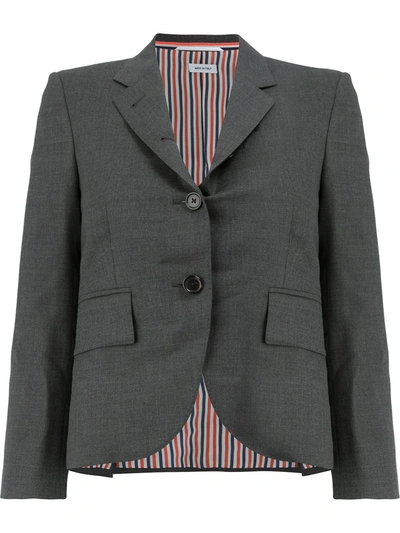 Thom Browne Classic Single Breasted Sport Coat In Medium Grey 2-ply Wool Fresco In Grey