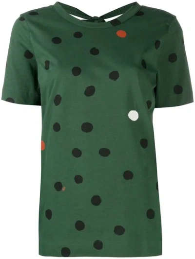Chinti & Parker Polka Dot T-shirt In Green