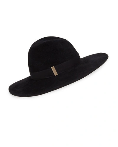 Gigi Burris Jeanne Rabbit Felt Fedora Hat In Black