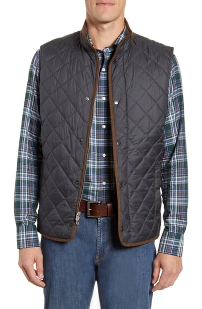 Peter Millar Men's Camo-print Quilted Vest In True Black