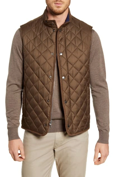 Peter Millar Men's Camo-print Quilted Vest In Malt