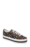 Alice And Olivia Ezra Rainbow Stace Face Sneakers In Rainbow Stace Face/ Black