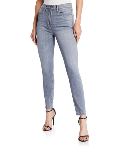 Alice And Olivia Good High-rise Zip-front Jeans In Easy Breezy