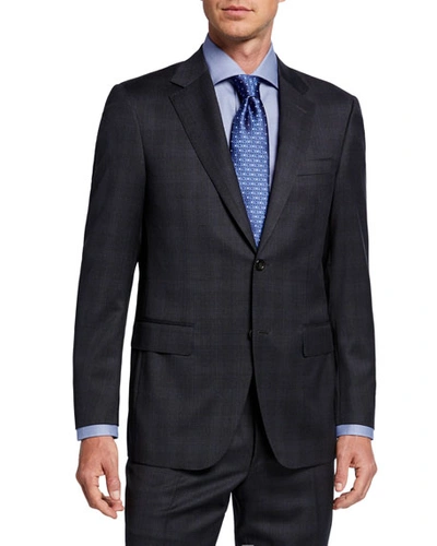 Canali Men's Two-piece Plaid Wool Suit In Gray
