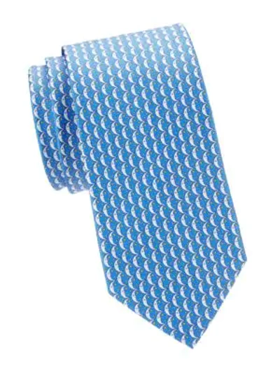 Ferragamo Men's Iluna Moon & Stars Silk Tie, Blue In Light Blue