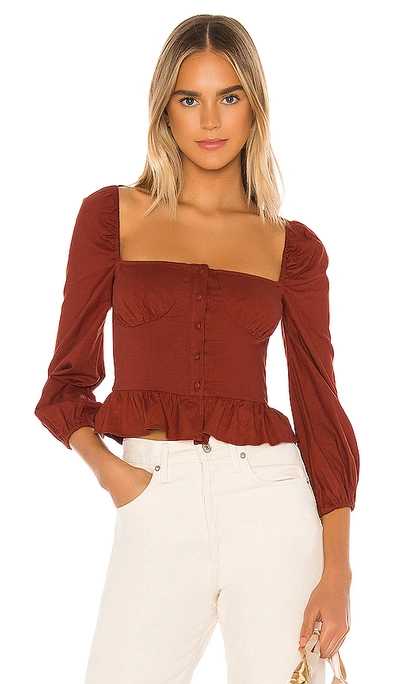 Majorelle Harriet Top In Terracotta Brown