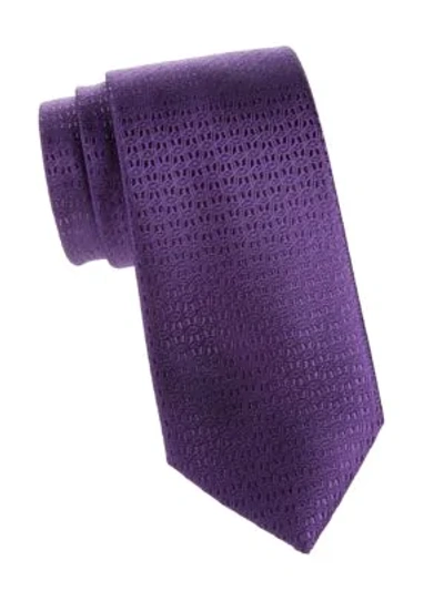 Charvet Neat Dash Silk Tie In Purple
