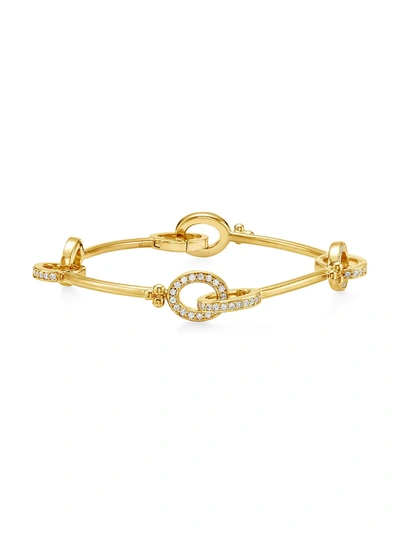 Temple St Clair 18k Yellow Gold Celestial Diamond Orsina Link Bracelet In White/gold