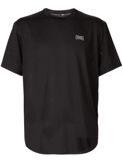 Blackbarrett Logo-print Technical-mesh Jersey T-shirt In Black