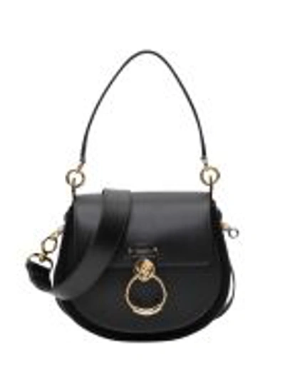 Chloé Tess Large Leather/suede Camera Crossbody Bag In Black