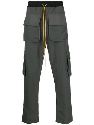 Rhude Cotton-twill Cargo Trousers In Grey