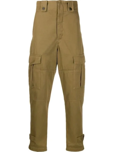 Isabel Marant Neil Cotton-blend Cargo Trousers In Khaki