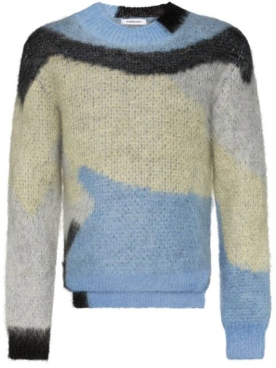 Ambush Abstract-jacquard Mohair-blend Sweater In Multicoloured