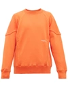 Ambush Logo-print Piped Cotton Sweatshirt In Orange
