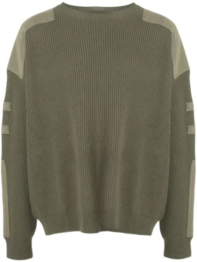 Amiri Tencel-trimmed Ribbed Wool And Cashmere-blend Sweater In Grey