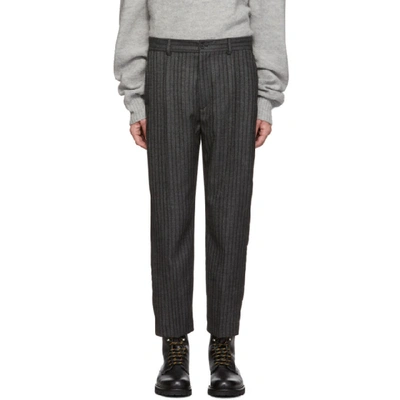 Hope Striped Herringbone-twill Slim-leg Trousers In Grey
