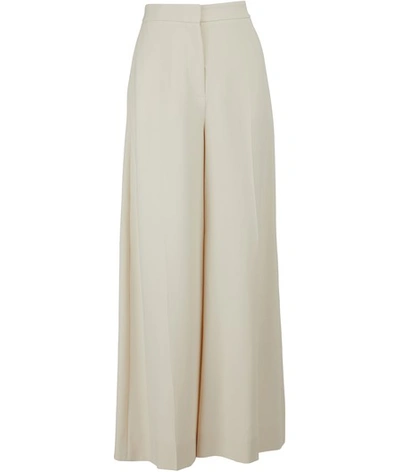 Stella Mccartney Darci Wide Leg Cady Stretch Pants In Off-white