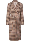 Baum Und Pferdgarten Women's Deidra Checker Wrap Trench Coat In Camel Mandarin Check