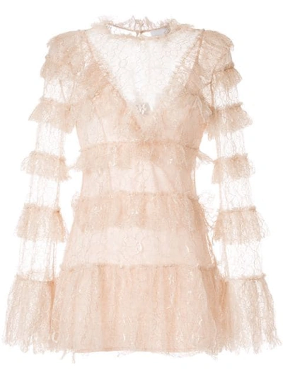 Alice Mccall Lace Tiered Dress In Pink