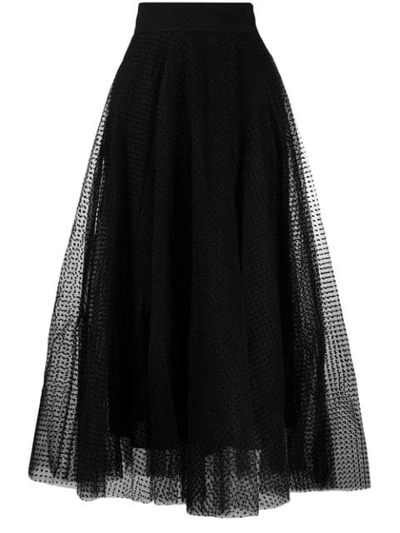 Zimmermann Tulle Midi Skirt In Black
