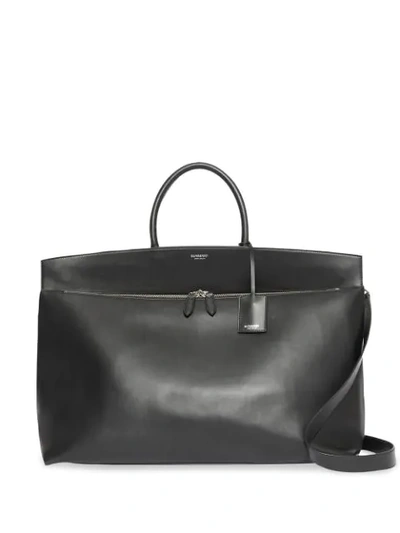 Burberry Extra Large Leather Society Top Handle Bag In Black