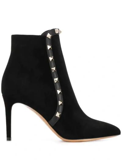 Valentino Garavani Garavani Rockstud Ankle Boots In Black