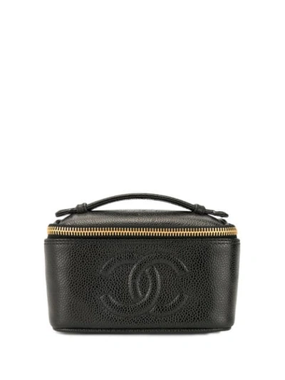 Pre-owned Chanel Cc Cosmetic Bag In Black