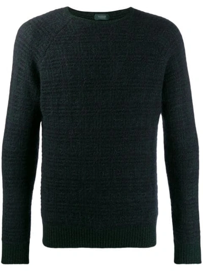 Zanone Textured Knit Sweater In Z2569 Green