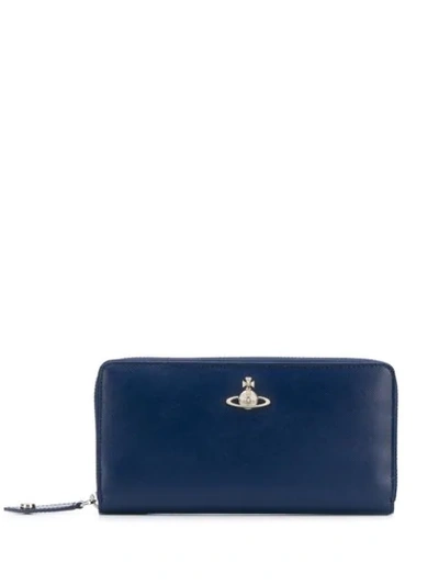 Vivienne Westwood Logo Embellished Wallet In Blue