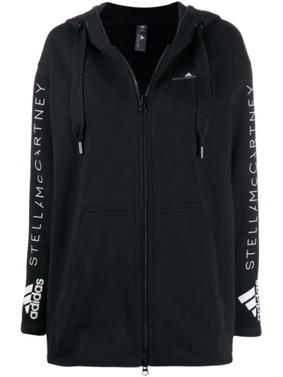 Adidas By Stella Mccartney Oversize Organic Cotton Hoodie In Black