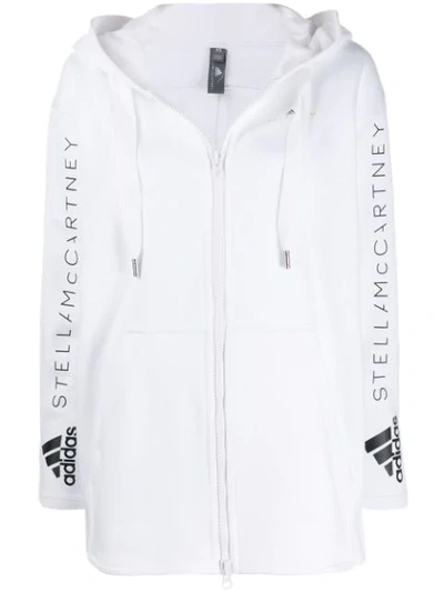 Adidas By Stella Mccartney Oversize Organic Cotton Hoodie In White