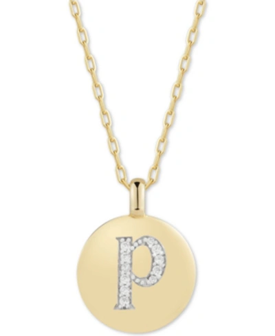 Alex Woo Swarovski Zirconia Initial Reversible Charm Pendant Necklace In 14k Gold-plated Sterling Silver, Adj