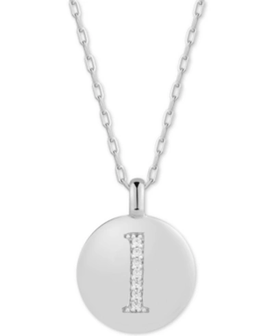 Alex Woo Swarovski Zirconia Initial Reversible Charm Pendant Necklace In Sterling Silver, Adjustable 16"-20" In L