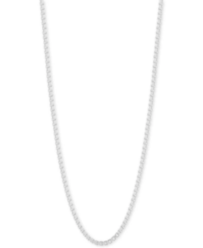 Alex Woo Box Link Chain Necklace, Adjustable 16" - 20" In Silver