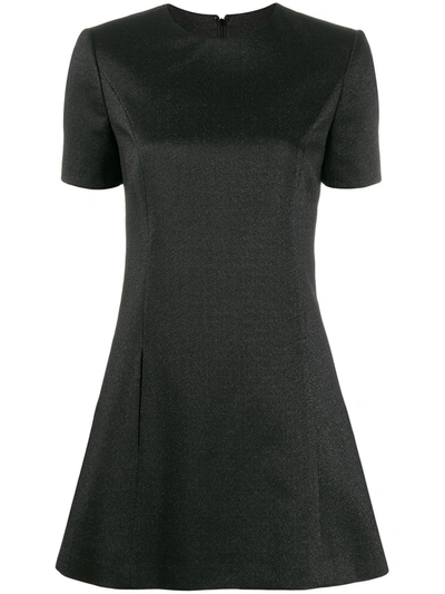 Saint Laurent Silk Short Dress In Black