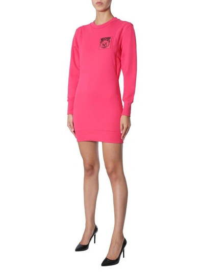 Moschino Sweat Dress In Fucsia