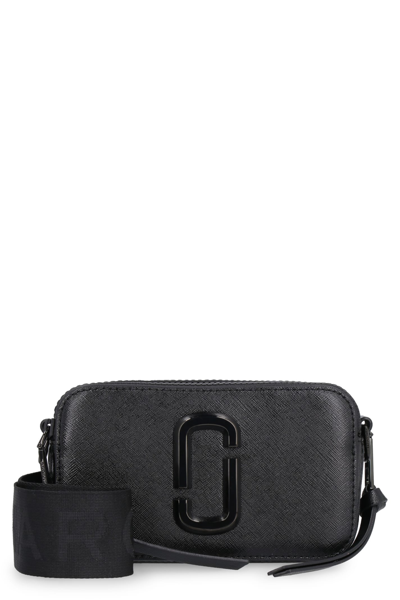 Marc Jacobs Snapshot Leather Shoulder Bag In Black