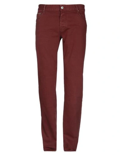 Care Label Jeans In Maroon