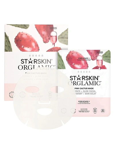 Starskin Women's Orglamic Pink Cactus 2-piece Sheet Mask Set In White