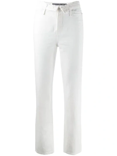 Alexander Wang Folded Cotton Denim Pants In White