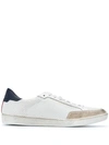 Saint Laurent Classic Court In Perforated Leather Sneakers In White