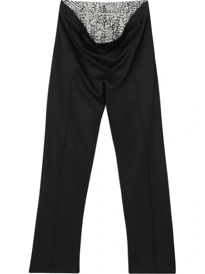Burberry Crystal Detail Double-waist Jersey Trackpants In Black
