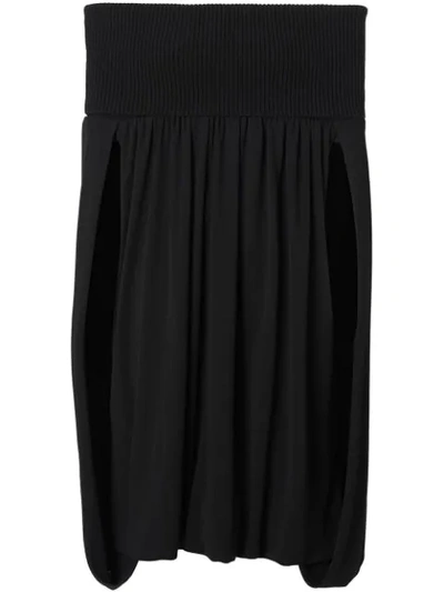 Burberry Off-the-shoulder Wool And Crepe Dress In Black