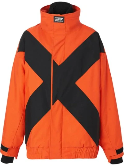 Burberry Orange Women's Orange Contrast X Detail Jacket In Bright Orange