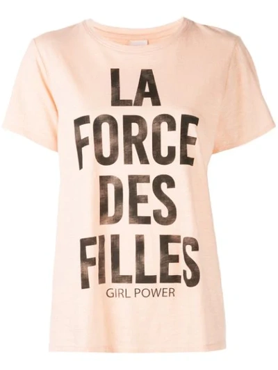 Cinq À Sept 'girl Power' T-shirt In Pink